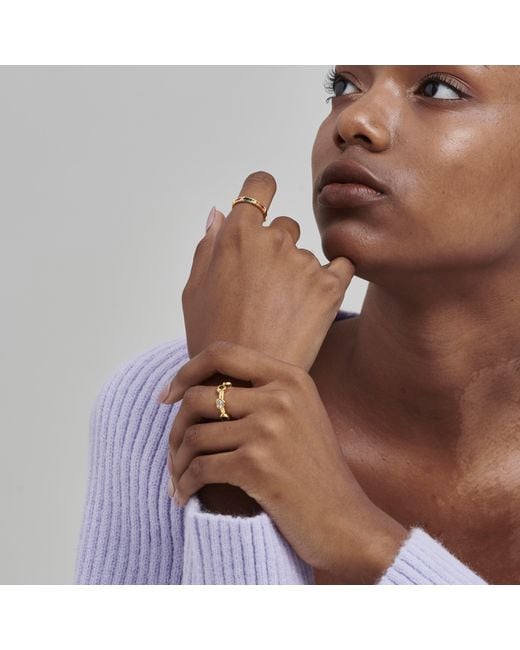 Shabella Nyc White Valentine Adjustable Ring