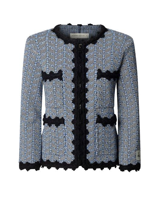 The Extreme Collection Blue Metallic Lady Jacket Textured