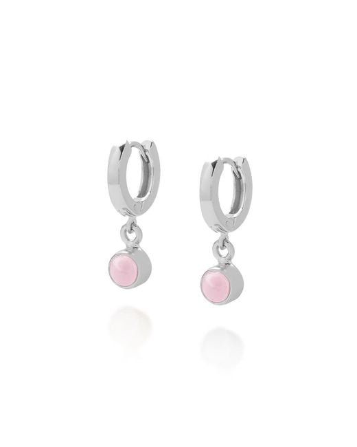 Nellou Jewellery Multicolor Gem Hoop October Birthstone Earrings Sterling