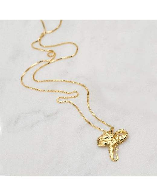 EVA REMENYI Metallic Euphoria Elephant Necklace 14K