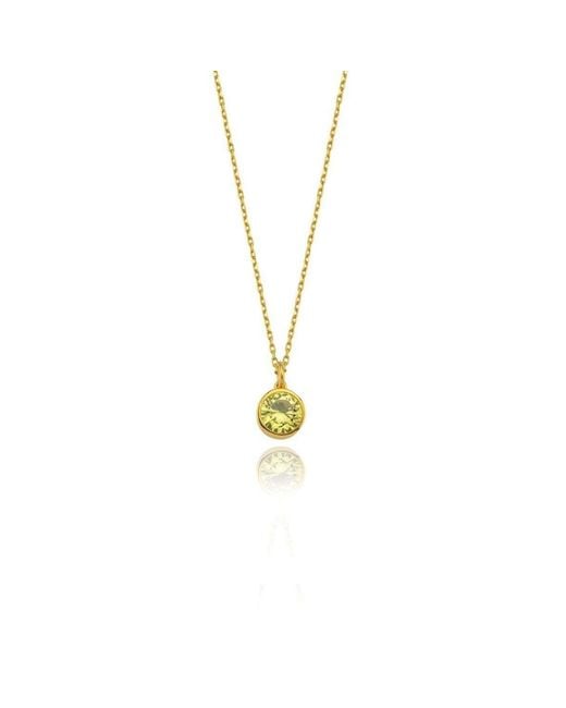 LINYA JEWELLERY Metallic Cosmic Chain Zodiac Necklace Birthstone