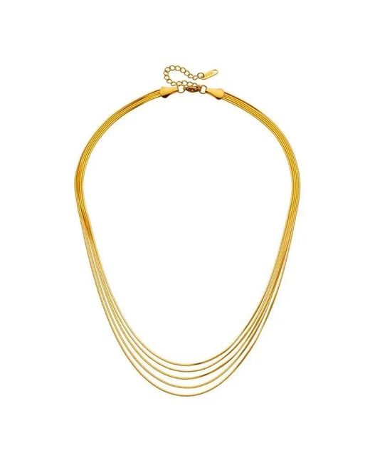 Adriana Pappas Designs Metallic Five Layer Chain Necklace