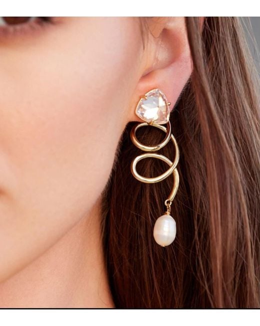 Adriana Pappas Designs Metallic Crystal Twist Earrings