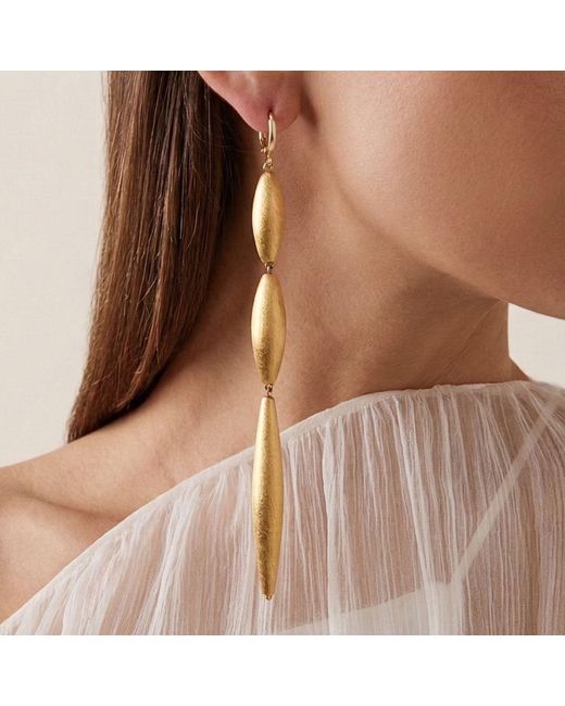 Jaredjamin Metallic Zeppelin Cora Three Drop Leverback Earrings