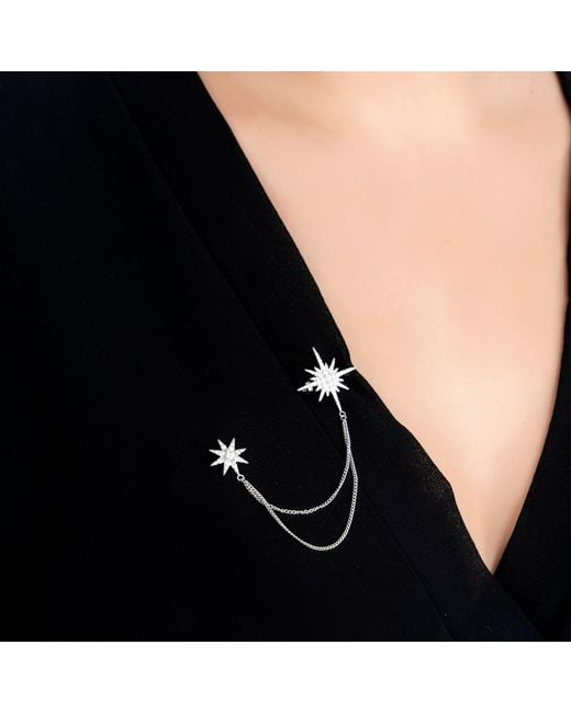 Latelita London Metallic Andromeda Starburst Brooch With Pin