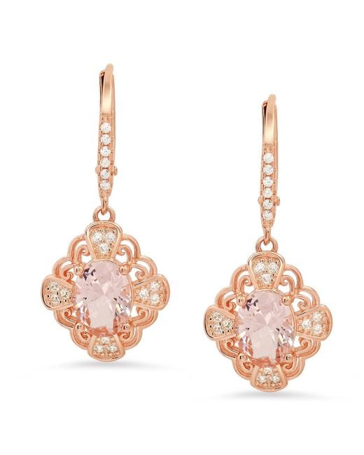 Kylie Harper Pink Vintage Filigree Morganite Earrings