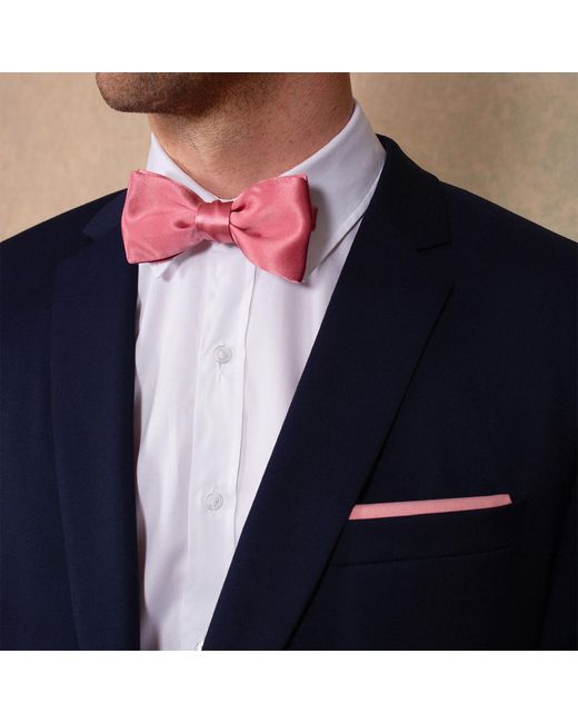 LE COLONEL Pink Blush Silk Bow Tie for men