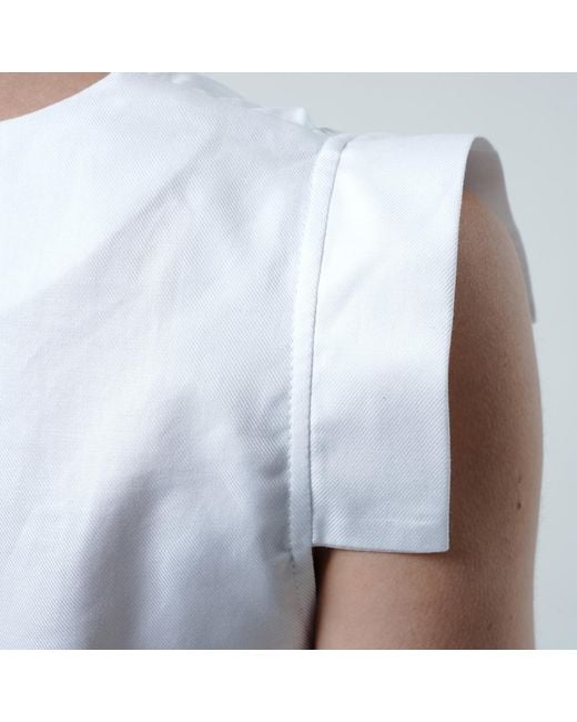 Metamorph Blue Asymmetrical Buttoned Top
