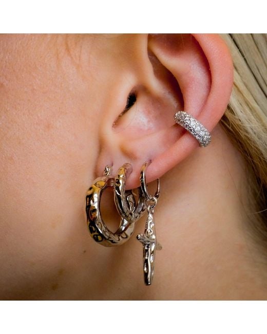 Aaria London Metallic Chateau Hoops
