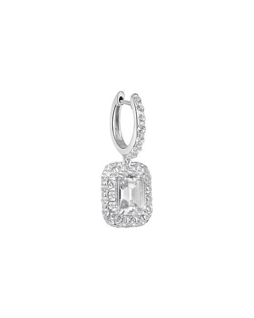 Arte Madrid Metallic Gemma Rectangular Charm Hoop Earrings