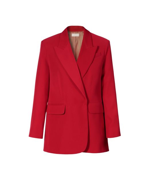 Poplin Fabric Pacelli Solid 2 Button Red Blazer BLAIR-70008