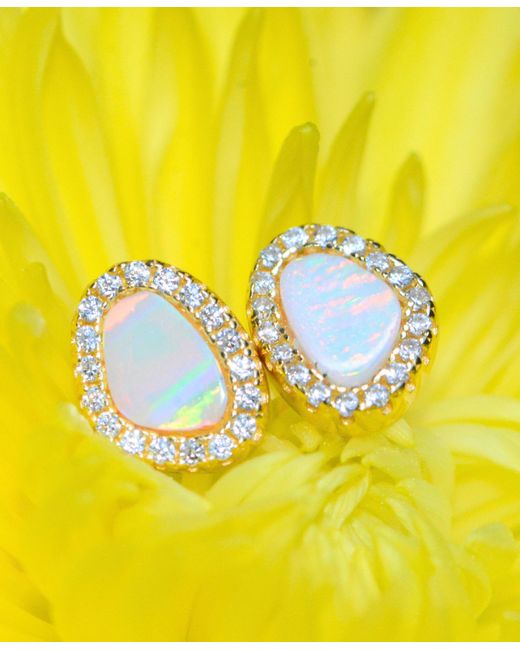 KAMARIA Blue Opal Pebble Stud Earrings