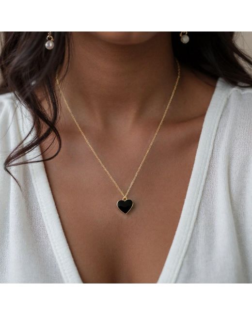 Rejected Hearts Club Metallic Single Hearted Girl Filled Necklace With Magnetic Clasp