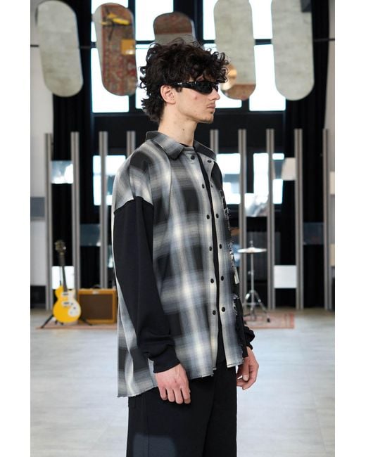 mysimplicated Black Fracture Oversized Shirt for men
