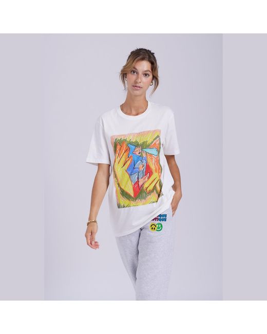 Boutique Kaotique Multicolor Neutrals Be Kind To Your Inner Child Organic Cotton T-Shirt
