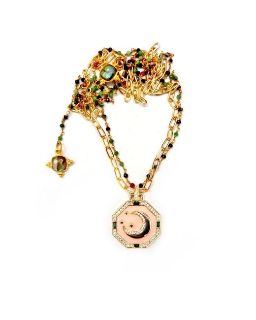 Persia Dona Jewelry Metallic Twinkle Star Moon Necklace