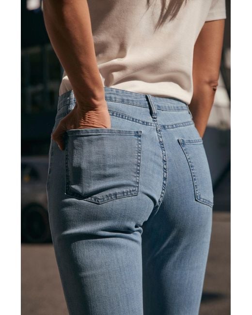 Adrift Clothing Blue Adrift Denim Cropped Straight Leg Jeans
