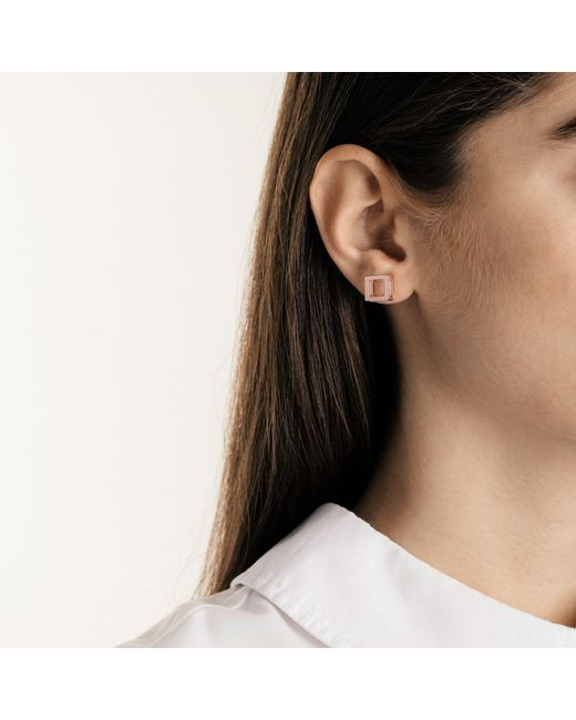 Sheida Farrokhi Pink Square Stud Earrings