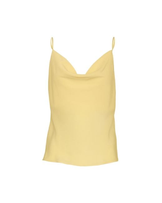 MIONÈ Yellow Slip Blouse With Draped Detail