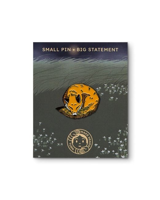 Make Heads Turn Yellow Enamel Pin Fox