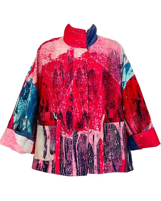 Maxjenny Red Square Boxy Jacket Print