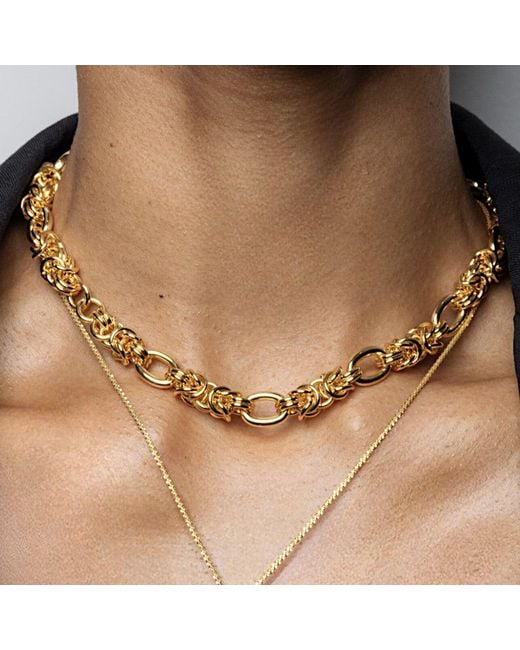 Alexie of Athens Metallic Chunky Byzantine Chain Necklace