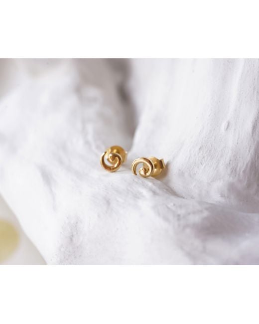 Isla Silver Metallic Tiny Spiral Stud Earrings