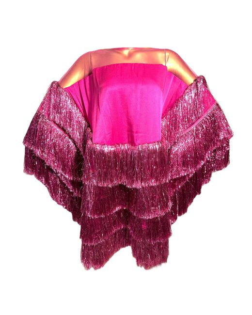 Julia Clancey Purple Luxe Backless Pink Bonbon Chacha Dress
