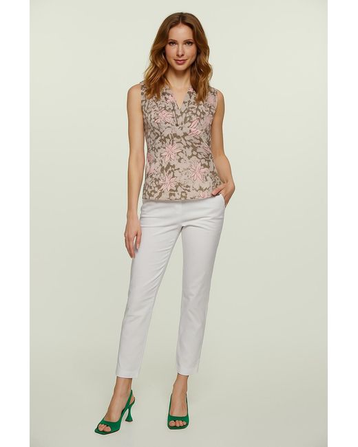 Conquista Pink Neutrals Floral Polyamide Jersey Sleeveless Top