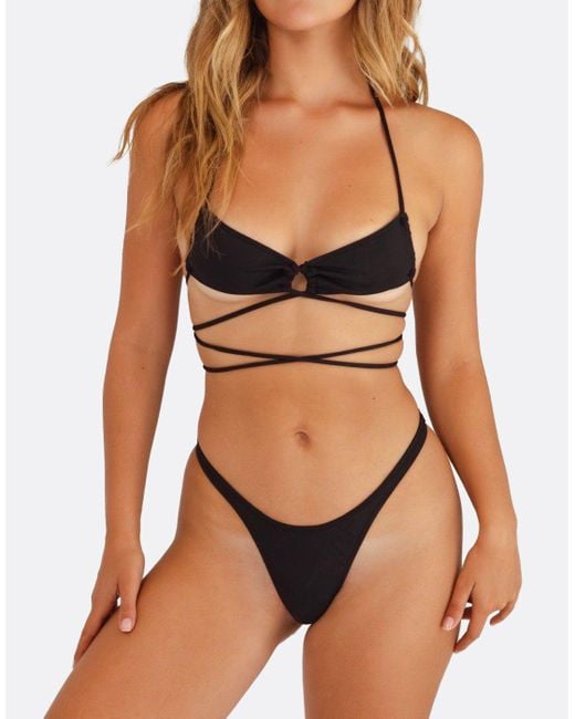 Minimale Animale Black Nolita Thong Bikini Bottom