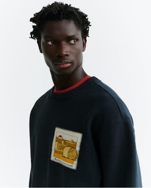 Thinking Mu Blue Straw Camp Leon Sweatshirt for men