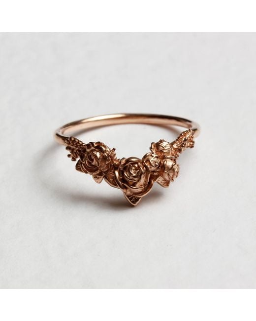Lee Renee Brown Rose Chevron Ring – Rose Gold