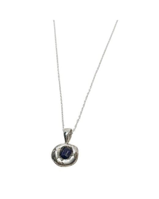 Tg-Jewellery by Tamara Gervasio Metallic Recycled Molten & Sapphire Necklace – One Of A Kind