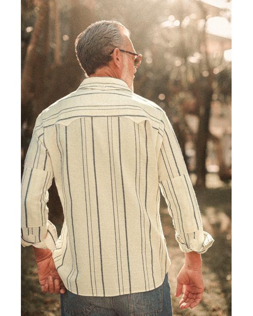 &SONS Trading Co Metallic Neutrals Folsom Western Shirt Raw Stripe for men