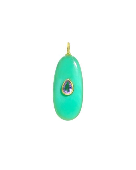 KAMARIA Green Chrysoprase Gemstone Pendant With Topaz