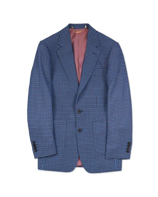 Gresham Blake Blue Gingham Jacket for men