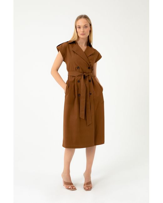 InAvati Brown Safari Camel Dress
