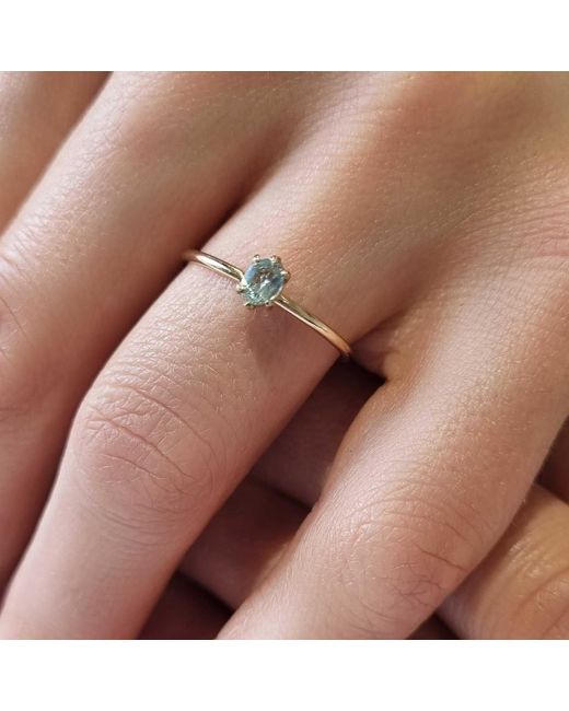 Lee Renee Metallic Aquamarine Ring