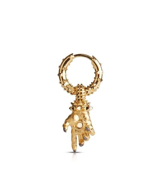 Kasun Metallic Hand Of The Protector Earrings for men