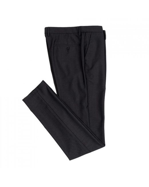 DAVID WEJ Gray Neutrals Aldo Plain Smart Trousers With Belt Loops – Charcoal for men