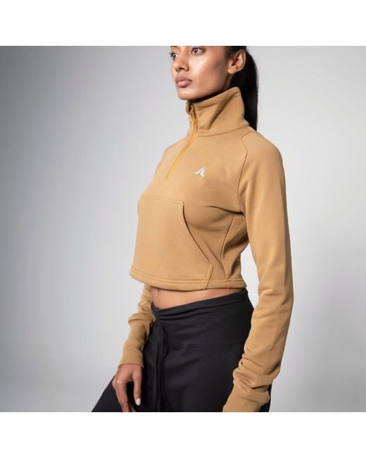 Aora Athletics Brown Miho Half Zip Sweater