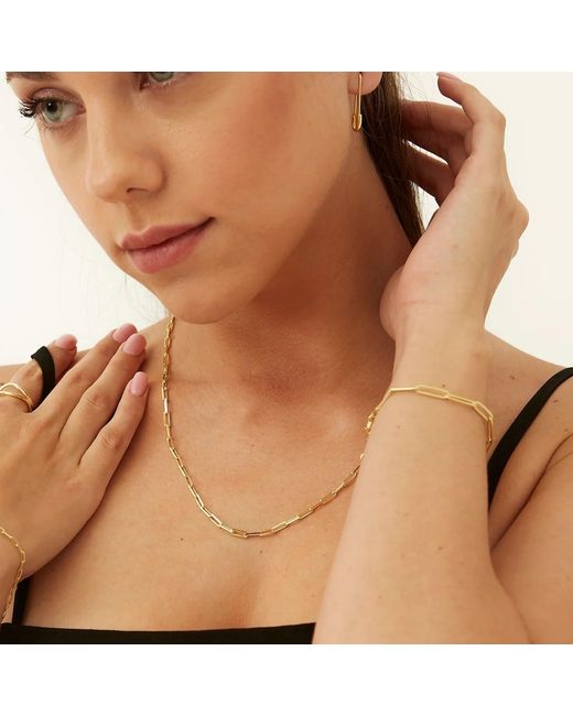 Spero London Metallic Paperclip Chains Sterling Layering Necklace Set