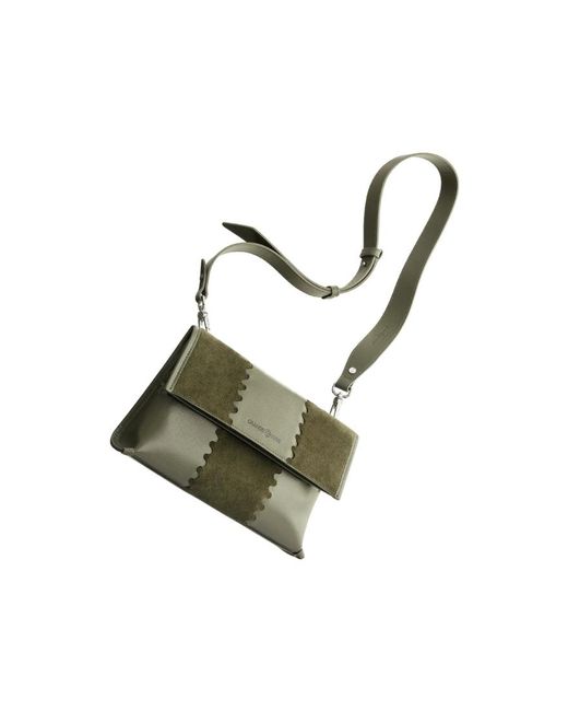 Orange Cube Green Square Stitch Messenger Bag