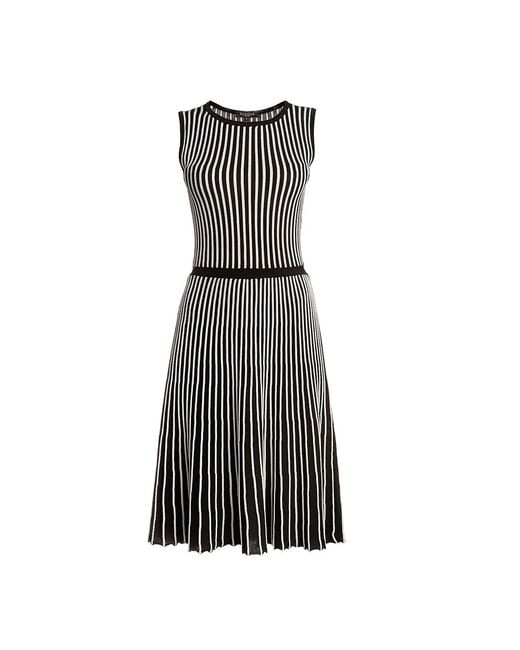 Rumour London Black Sienna Striped Fit-And-Flare Dress
