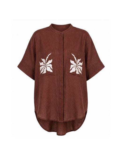 Palm Collective Brown Summer Blouse