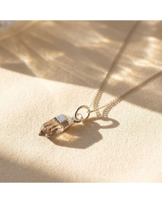 Harfi Metallic Raw Herkimer Diamond Sterling April Birthstone Necklace