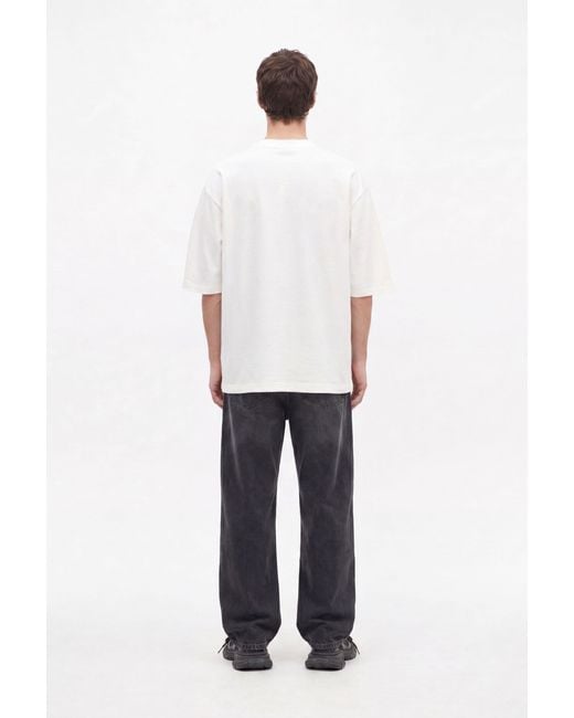 mysimplicated White Neutrals Workwear Ecru Oversized Pocket T-Shirt for men