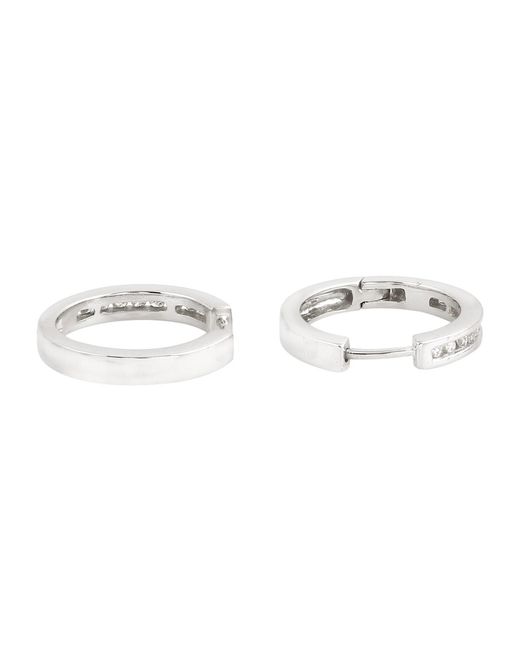 Artisan Metallic Channel Set Diamond Huggies Earrings