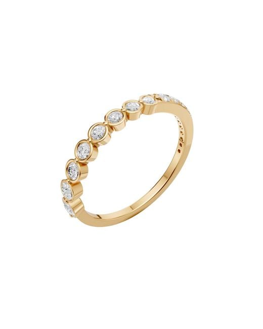 Aya Fine Jewelry Metallic Round Brilliant Lab Grown Diamond Bezel Band Ring