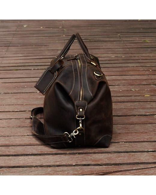 Touri Black Classic Traveller Genuine Leather Holdall for men